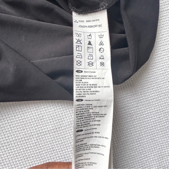 Joseph Ribkhoff blouse women's size 8 black top tunic 3/4 sleeves top scoop neck - Picture 7 of 11